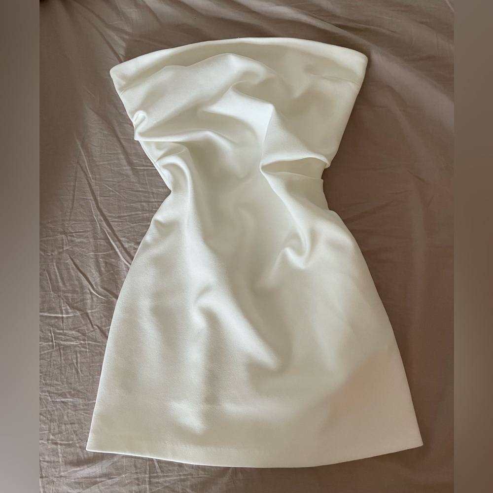 White strapless mini dress | Zara size Small